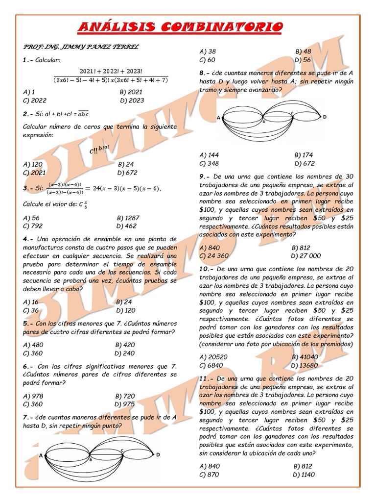 ANALISIS COMBINATORIO I (Clase) | PDF
