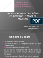 Cours de Francais Presentationseance 1