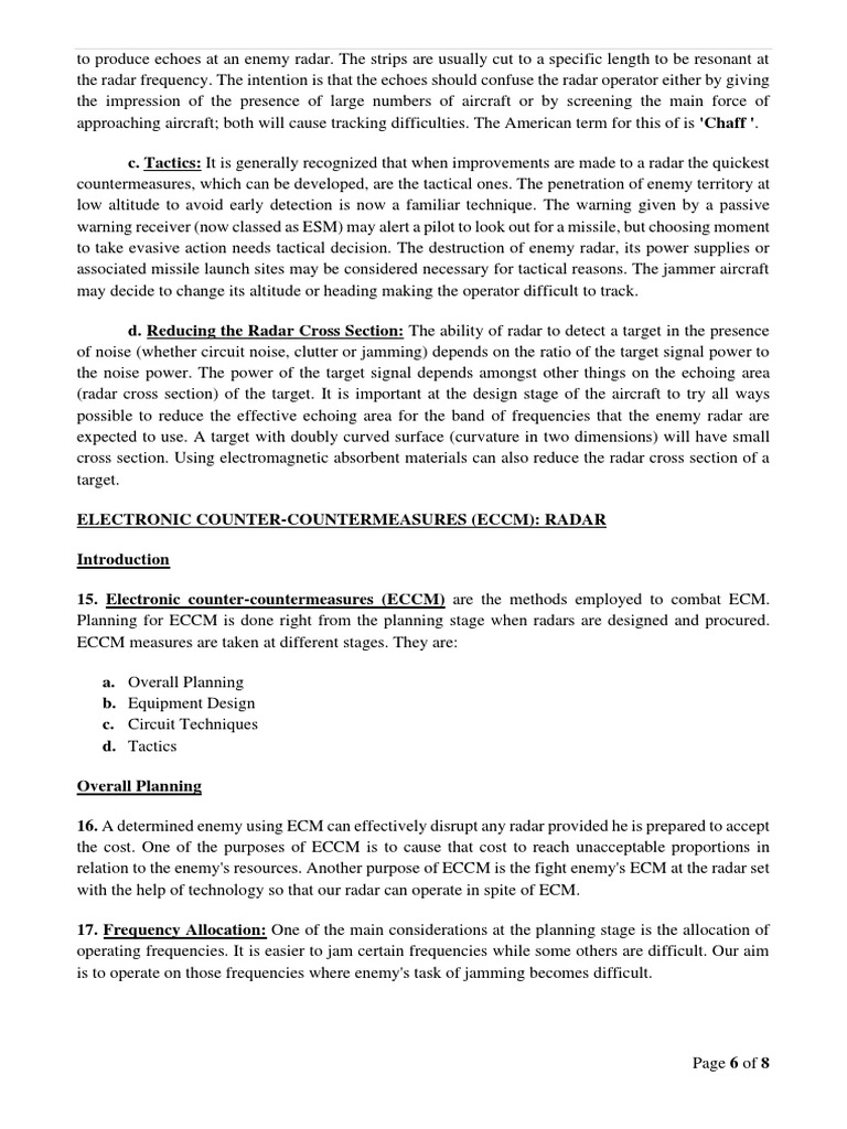 ECCM Strategies for Radar Systems | PDF | Radar | Electronics