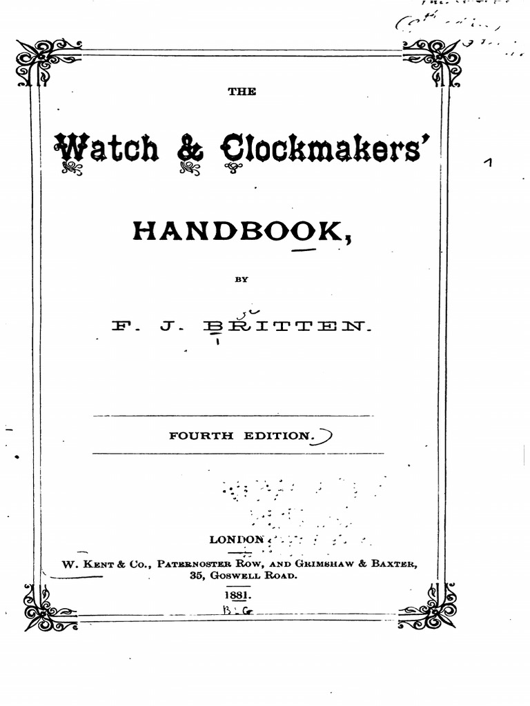 1 The Watch and Clockmakers Handbook 1881 PDF
