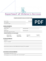 Pediatric Neuropsychology History Form