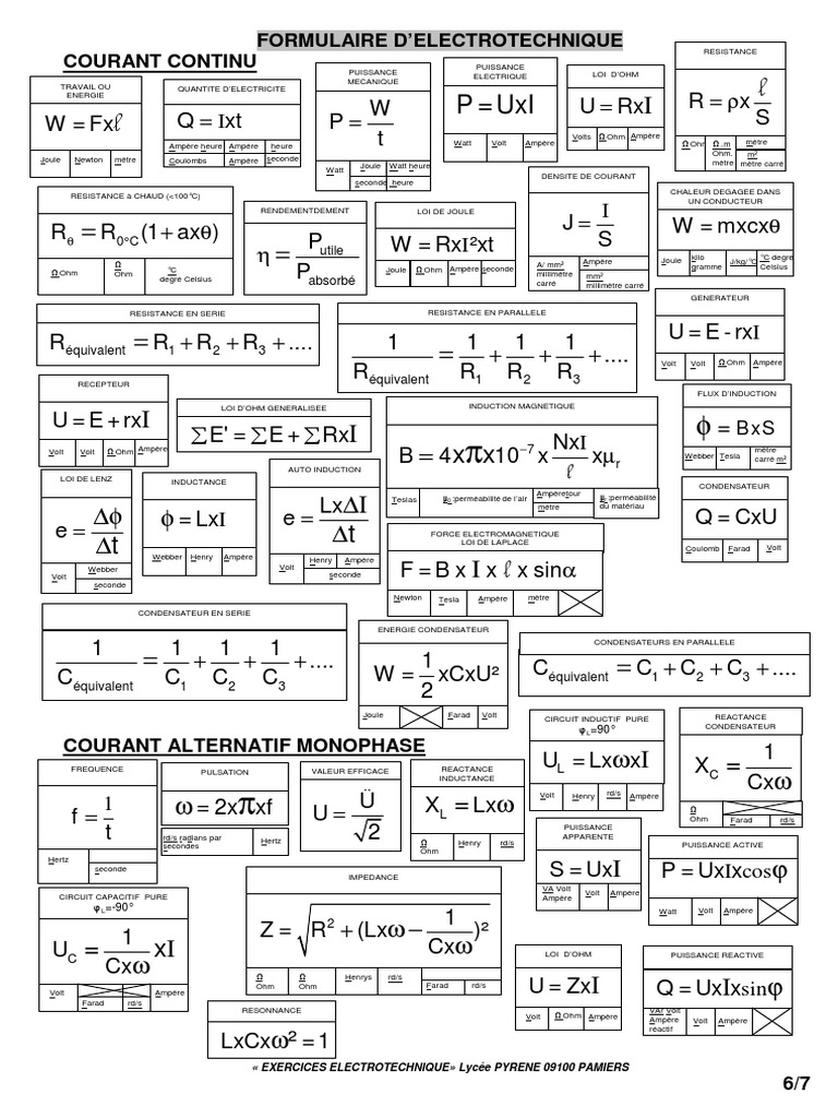 elfbar nachfüll pod läuft aus Formules d'Électrotechnique Essentielles | PDF | Résistance (électricité)