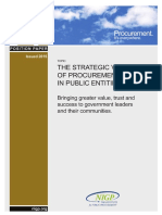 The Strategic Value of Procurement in Public Entities Position Paper