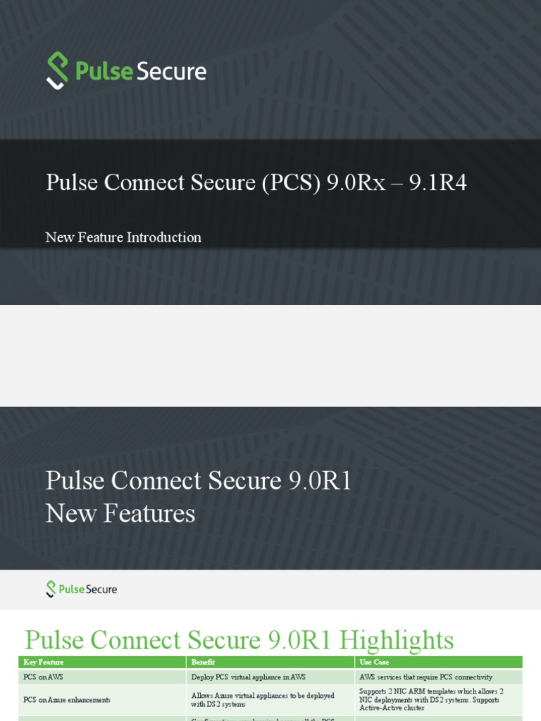 Pulse Connect Secure 9.1 Features Overview | PDF | Desktop ...