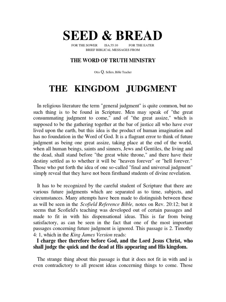 Understanding Kingdom Judgment in Scripture | PDF | Jesus | Last Judgment