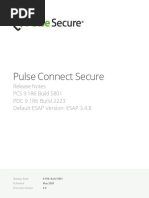 Pulse Connect Secure: Release Notes PCS 9.1R6 Build 5801 PDC 9.1R6 Build 2223 Default ESAP Version: ESAP 3.4.8