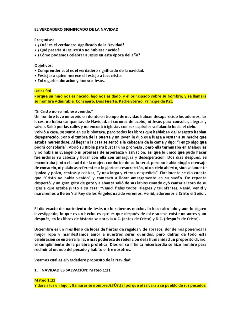 El Verdadero Significado de la Navidad | PDF | Jesús | Navidad