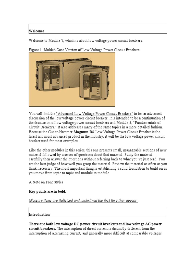 Advanced Low Voltage Power Circuit Breakers | PDF | Switch | Electric Arc