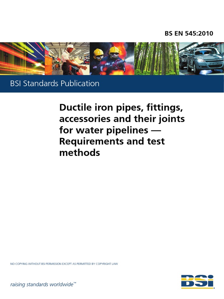 Bs en 545 2010 ductile iron pipes fittings accessories and their joints