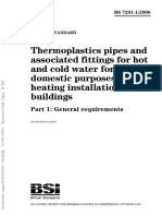 Thermoplastics Pipes and Associated Fittings For Hot and Cold Water For Domestic Purposes and Heating Installations in Buildings
