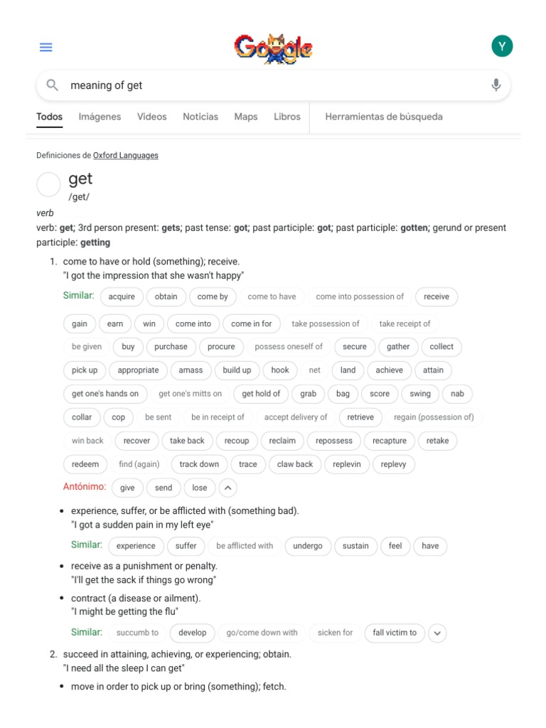 Meaning of Get - Buscar Con Google | PDF | Cognitive Science | Languages