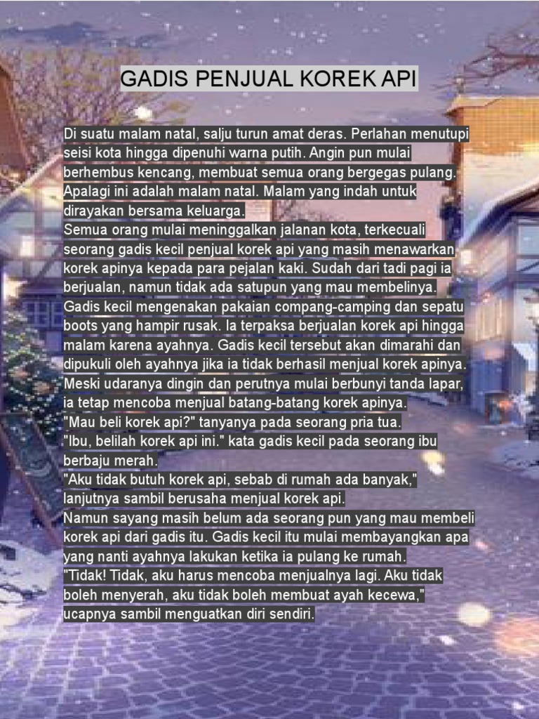 Gadis Penjual Korek Api | PDF