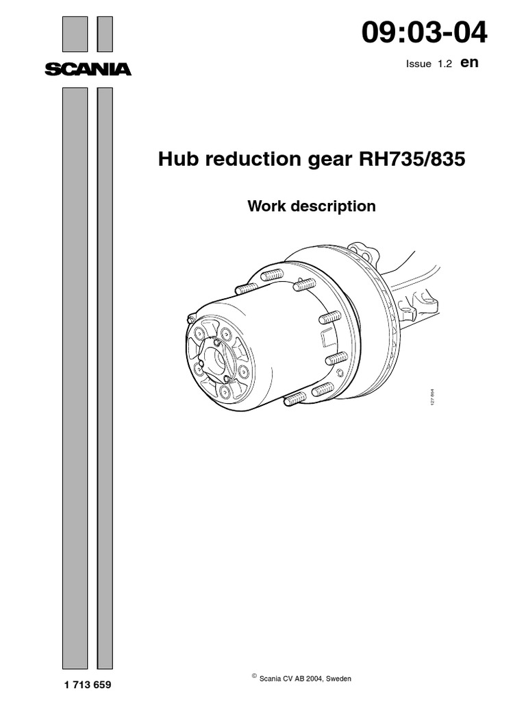 Hub Reduction Gear RH735/835 Manual | PDF | Bearing (Mechanical ...