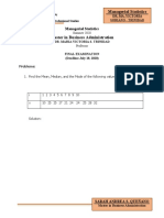 Managerial Statistics Final Exam