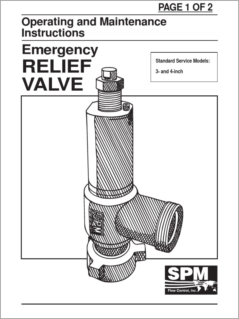 Relief Valves 3 & 4 Inch Operating & Maintenance PDF Valve Pump