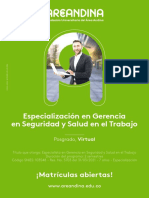 Brochure Especializacion en Gerencia en Seguridad y Salud en El Trabajo Virtual Areandina