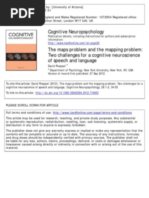 2012 - The maps problem and the mapping problem- Two challenges for a cognitive neuroscience of speech and language
