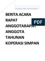 Berita Acara Rapat Anggotarapat Anggota Tahunan Koperasi Simpan