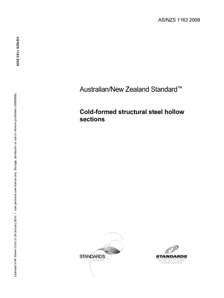 AS 1163-2009 Cold-Formed Structural Steel Hollow Sections | PDF