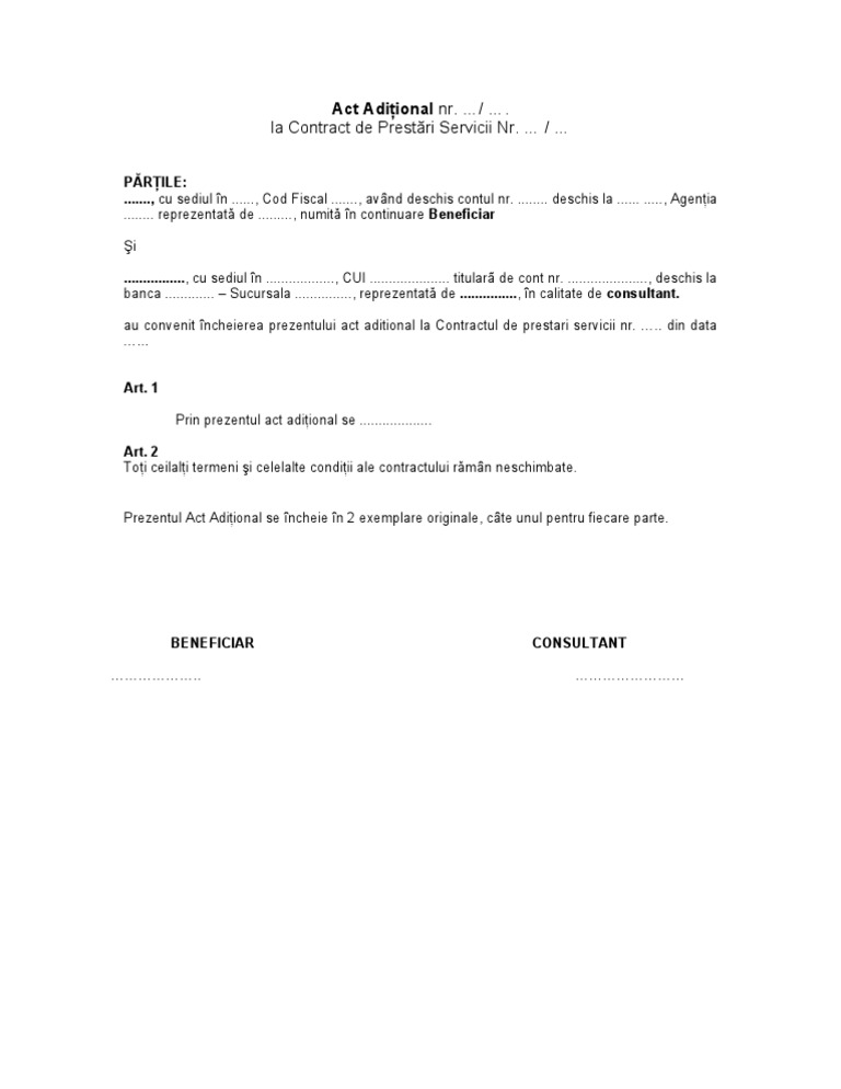 Act Aditional Contract PFA | PDF