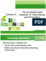 Lesson 2 The Evolution and Aspects of Advertising and Promotion