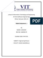 School of Information Technology and Engineering M.Tech (Software Engineering) Winter Semester 2021-22