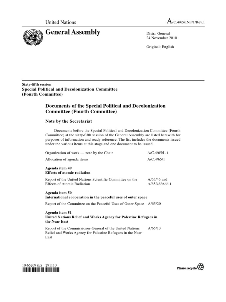 General Assembly United Nations PDF Israeli Occupied Territories