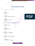 Differentiation Formulas PDF
