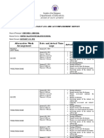 Department of Education: Alternative Work Arrangement Date and Actual Time Logs Actual Accomplishments