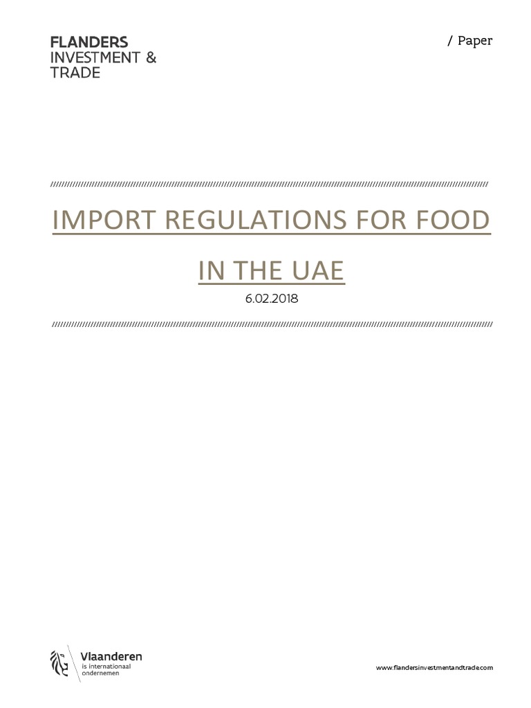UAE Food Import Regulations Overview | PDF | Shelf Life | Foods