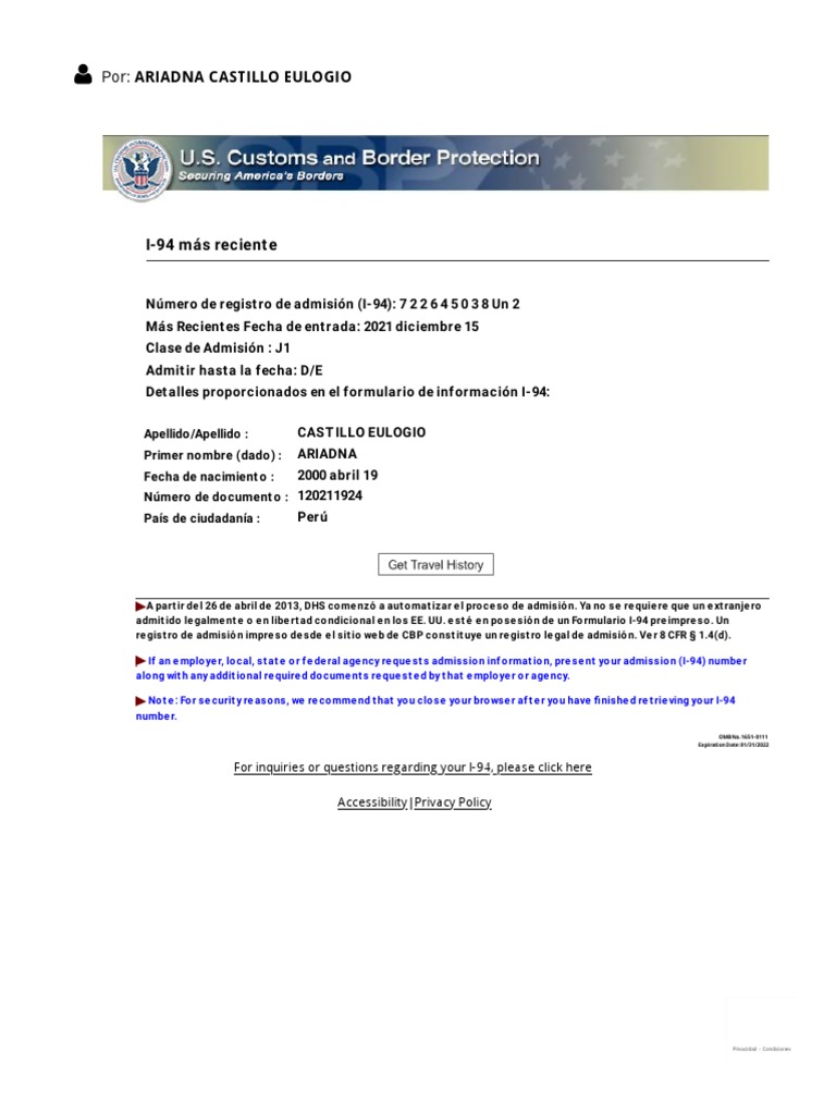 I94 - Official Website | PDF