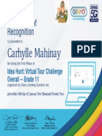 Carhylle Mahinay: Idea Hunt: Virtual Tour Challenge Overall - Grade 11
