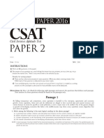CSAT Solved Paper 2016 II E