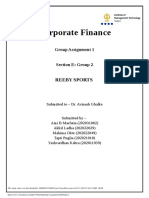 Corporate Finance: Reeby Sports
