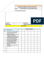 Inspection Checklist For Gas Gutting Set