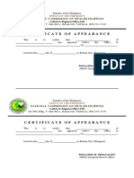 Certificate of Appearance: National Commission On Muslim Filipinos