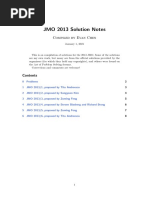 JMO 2013 Solution Notes: Compiled by Evan Chen