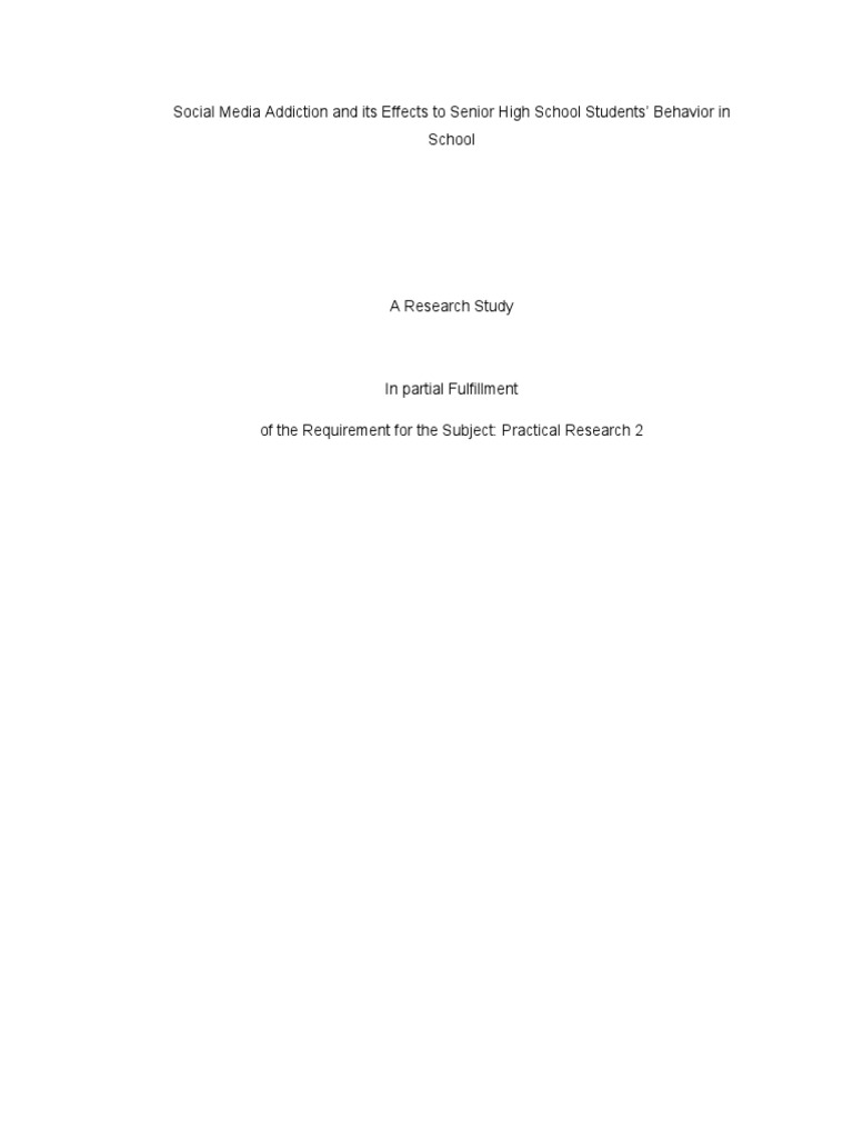 Effects of Social Media Addiction on Students | PDF | Social Media ...
