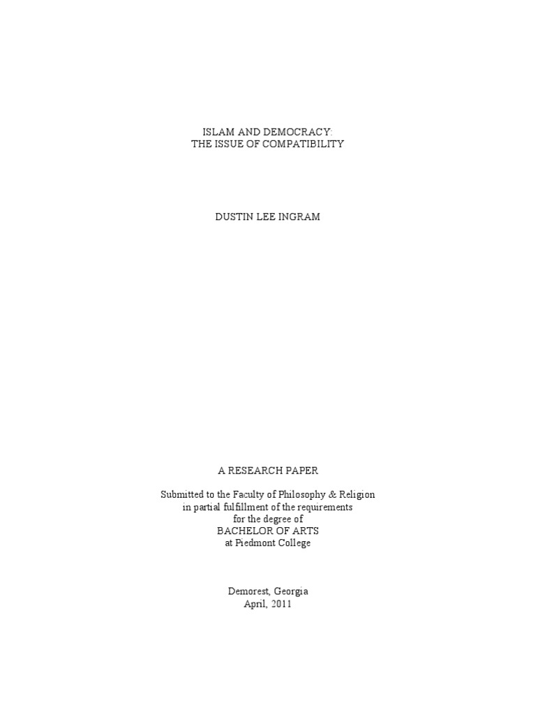 compatible democracy dissertation history islam it