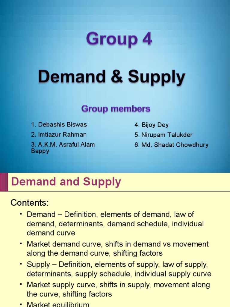 Presentation On Demand and Supply | PDF | Economic Equilibrium | Supply