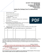 Application For Package Tour To Lakshadweep: Please Submit in Word Format