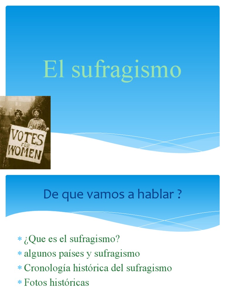El Sufragio Femenino | PDF | Sufragio de las mujeres | Votación