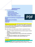 Background Business Case Key Elements of Organizational Structures Types of Organizational Structures