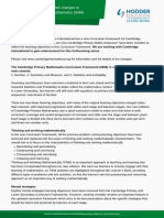 Curriculum Framework Changes To Cambridge Primary Mathematics (0096)