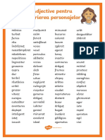 Adjective Pentru Descrierea Personajelor A3