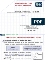 TRANSFERÊNCIA DE MASSA - AULA - 2 - Definições de Concentração, Velocidade e Fluxo