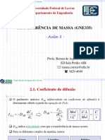 TRANSFERÊNCIA DE MASSA_AULA_3_Coeficiente de difusão