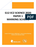 G12 Ecz Science 2020 Paper 1 Marking Scheme