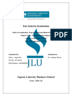 Jagran Lakecity Business School: End - Semester Examination