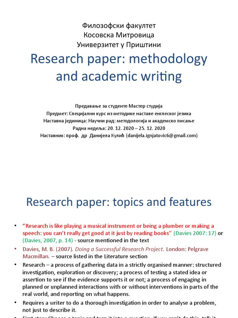 Research Methodology in Academic Writing | PDF | Career & Growth ...